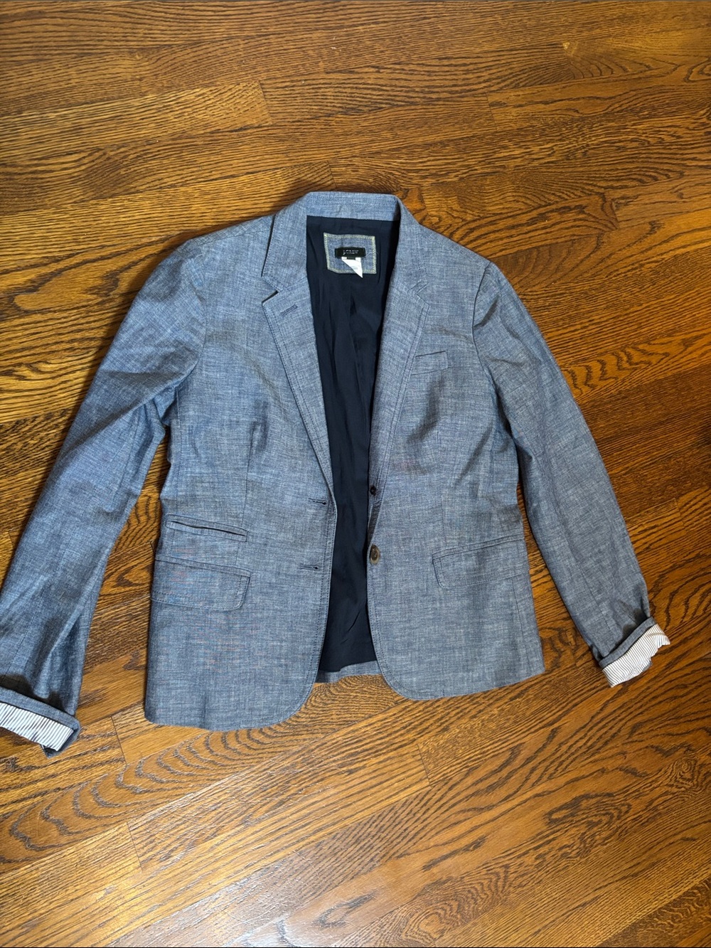 Jcrew 100% cotton Light Blue Heathered womens's Sport Coat blazer
